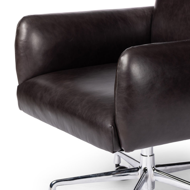 Wayland Leather Swivel Executive Chair, Sonoma Black