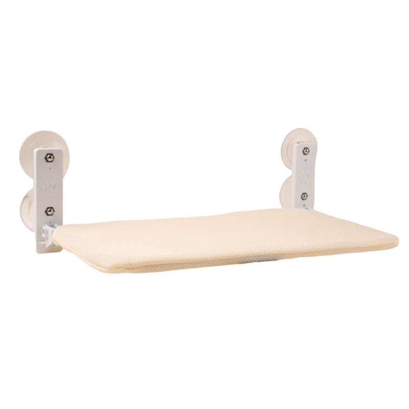 Hamac pliable pour chat avec fenêtre à l'intérieur, Beige, Grand L 6,9 po x l 17,7 po