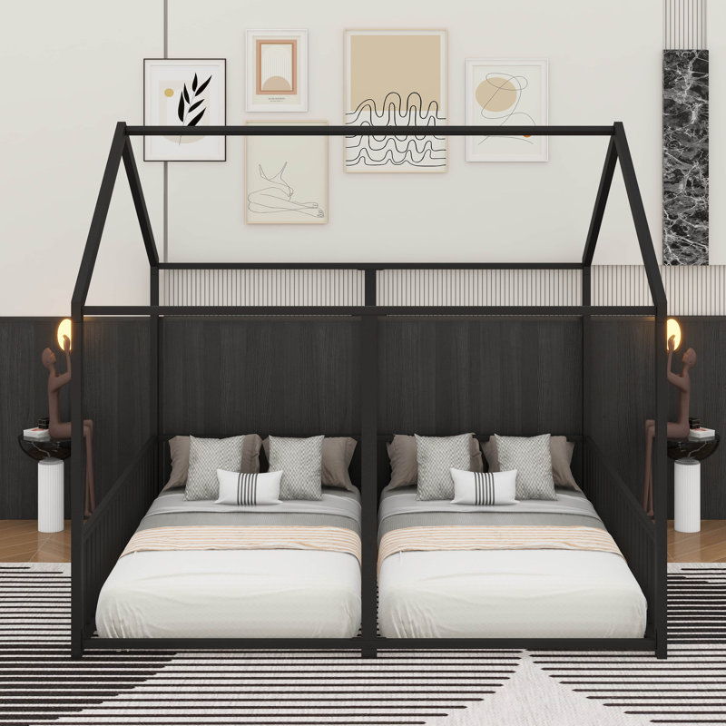 Lits plateforme simple, Noir