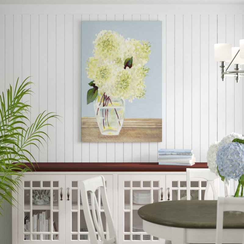 Hydrangea Vase I - Painting Print, 122cm H x 81cm W, Wrapped Canvas