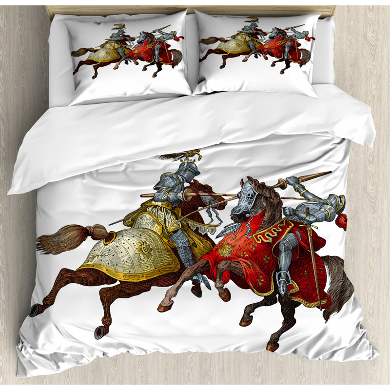 Traditional Polyester Duvet Cover, Queen Duvet Cover + 2 Standard Shams