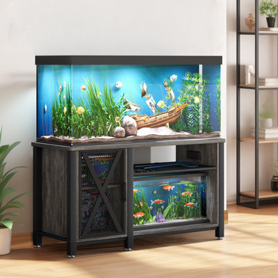 Chickerell 55-75 Gallon Rectangle Heavy Duty Metal Aquarium Stand with Power Outlets