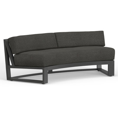 Georgie 69.33'' Wide Curved Aluminum Loveseat with Sunbrella® Cushions