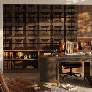 23.6 In. X 23.6 In. 3d Acoustic Wood Slat Square Edge Decorative Wall Panels (Set of 4)