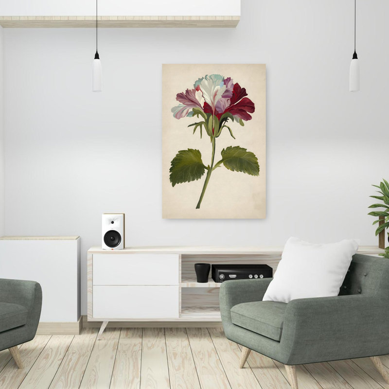 Art contemporain, art floral abstrait rétro, H 36 po x l 24 po