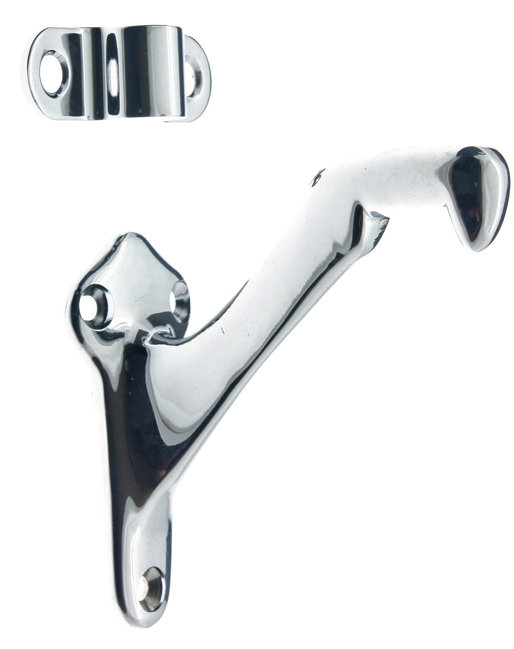 Solid Brass Hand Rail Bracket, Polished Chrome