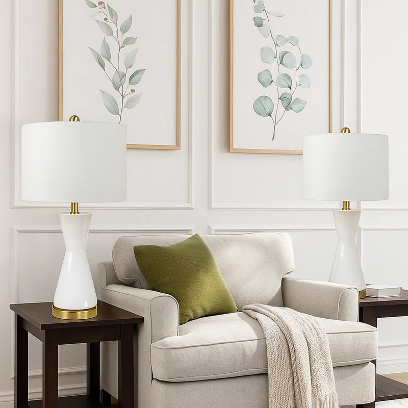 Lampe Maydean, Blanc / doré