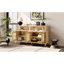 Buffet en placage de bois naturel, 3 réglages de hauteur de la tablette, aucune ouverture par pression, armoire de rangement moderne de style bohémien, placage de frêne, flexibilité, mécanisme, solution