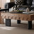 Black；White MDF + Stone Square Coffee Table Sets