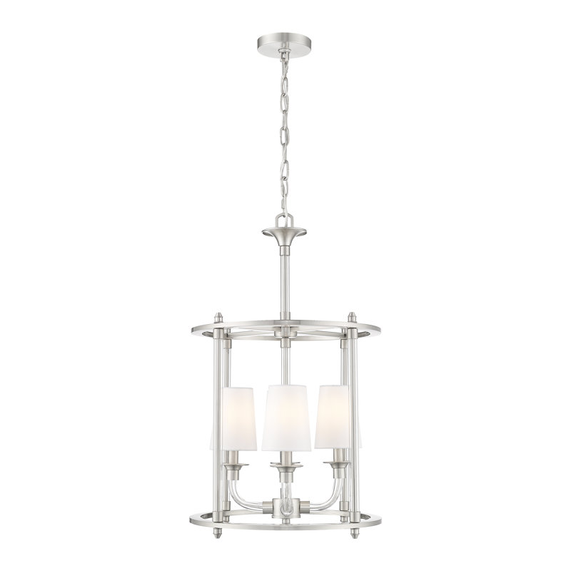 Lustre 4 lumières en laiton frotté Ain, Nickel brossé
