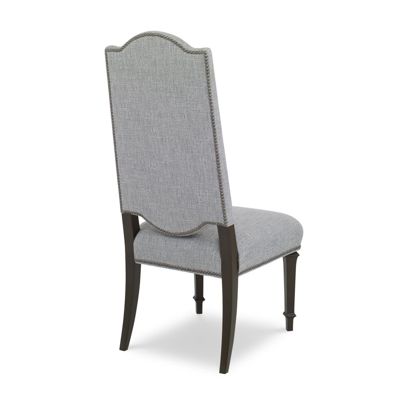 Brittany Dining Chair, American Walnut, Antique Brass Small, Filigree Ivory