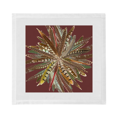 Pheasant Feathers Cotton Sateen Dinner Napkins