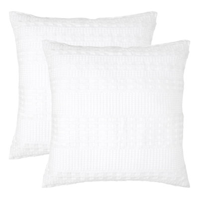 Waffle Weave Dark Gray Cotton Standard Sham Set of 2