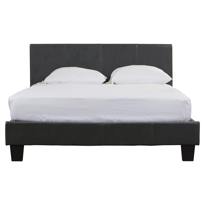 Keilianys Upholstered Low Profile Platform Bed, Dark Gray, Full