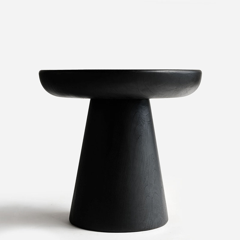 Batea Solid Wood End Table, Charcoal 