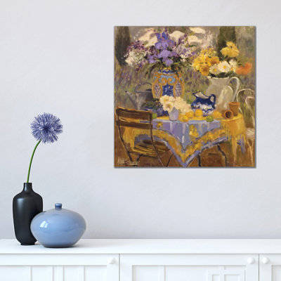Garden Table by Allayn Stevens - Wrapped Canvas Print