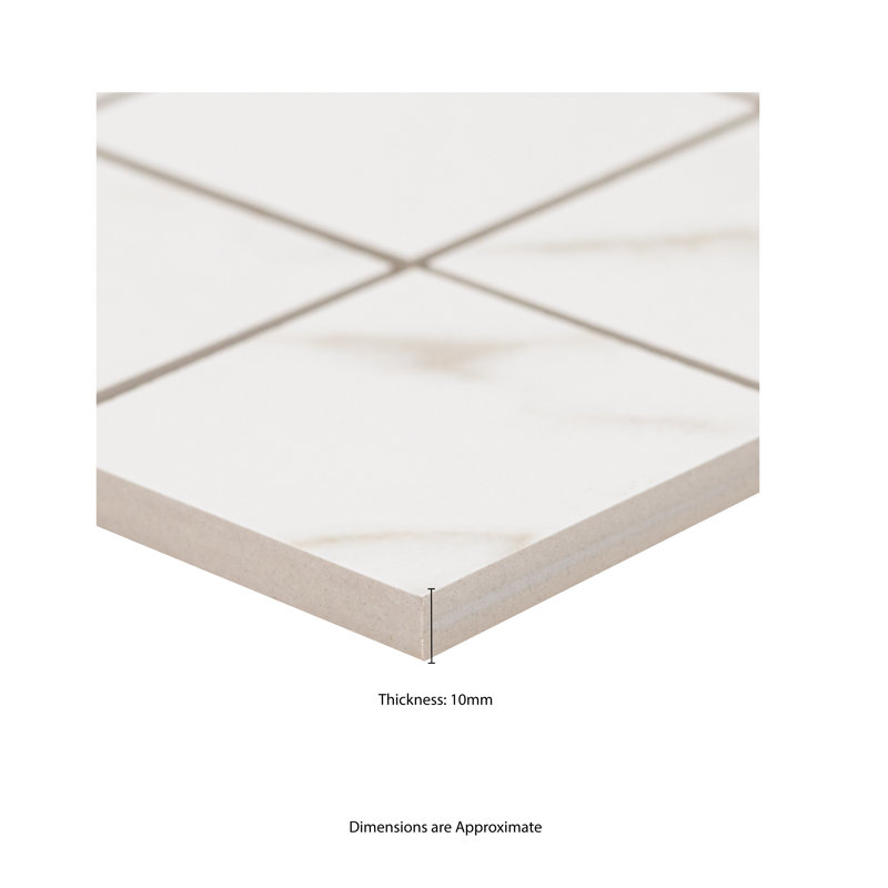 Carrelage de sol et de mur en porcelaine mat aspect marbre 12 po x 12 po Zola, Delia