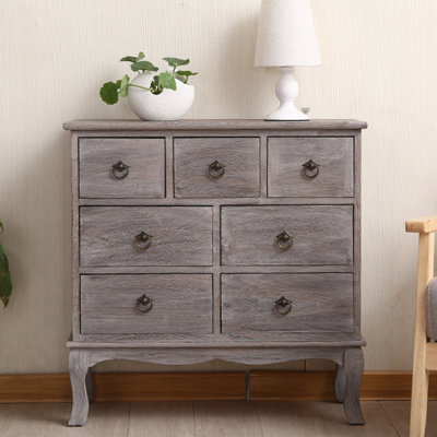 Gray Solid Wood Accent Cabinet