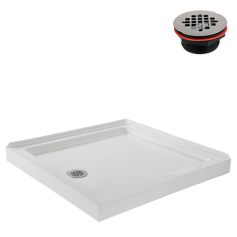 Base de douche d'angle en acrylique Streamline l 36 po x P 36 po, drain inclus