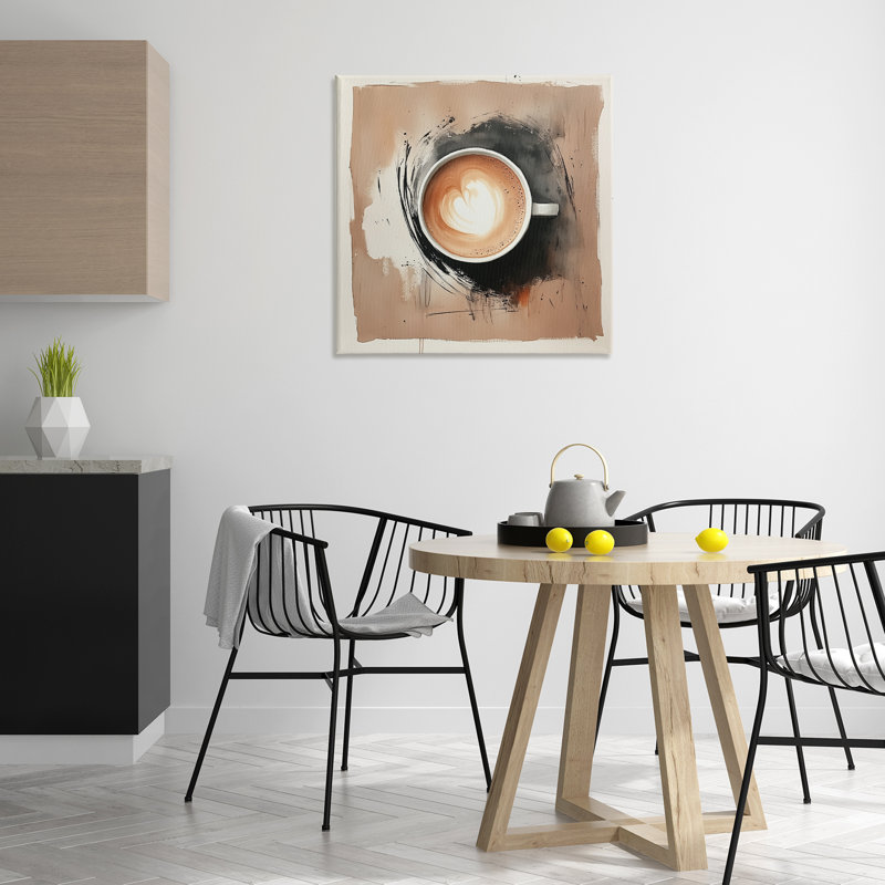 Art moderne sur toile, "Modern Coffee Love", conception par Annabelle Hall, H 30 po x l 30 po