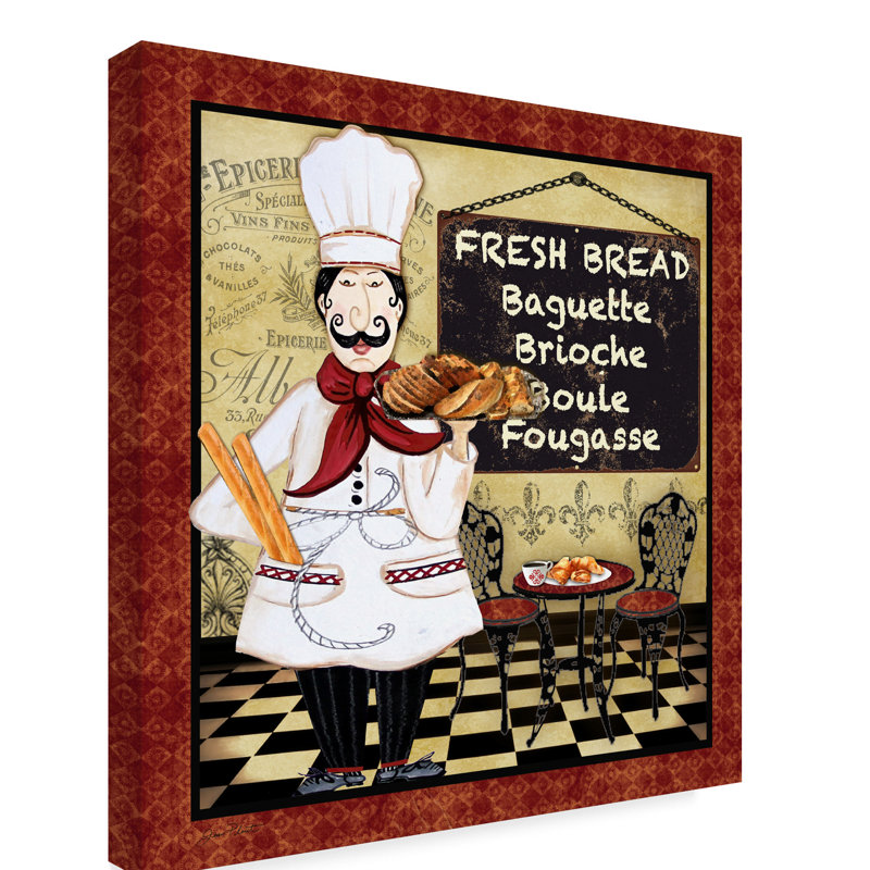 Modern Framed Bistro Chef Canvas Art in 24" x 24"