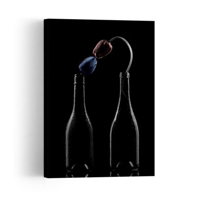 Kissing Flower In The Dark Abstract Contemporary Wall Art Print 1 Piece Wrapped Canvas Wall Art