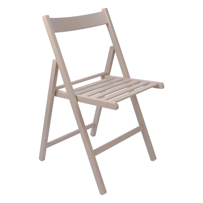 Harbour Housewares - Beech Wood Folding Chair, Dove Grey