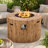 Fredirick 23.8'' H x 40'' W Magnesium Oxide Propane Outdoor Fire Pit Table with Lid