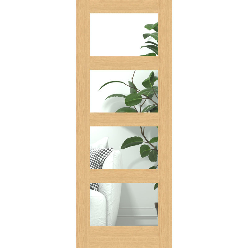 Oak Shaker 4 Lite Clear Glass Internal Door - 762 x 1981 x 35mm (WxHxT)