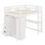 Lit mezzanine en bois avec garde-robe intégré, bureau, tablettes de rangement et tiroirs-1120354335