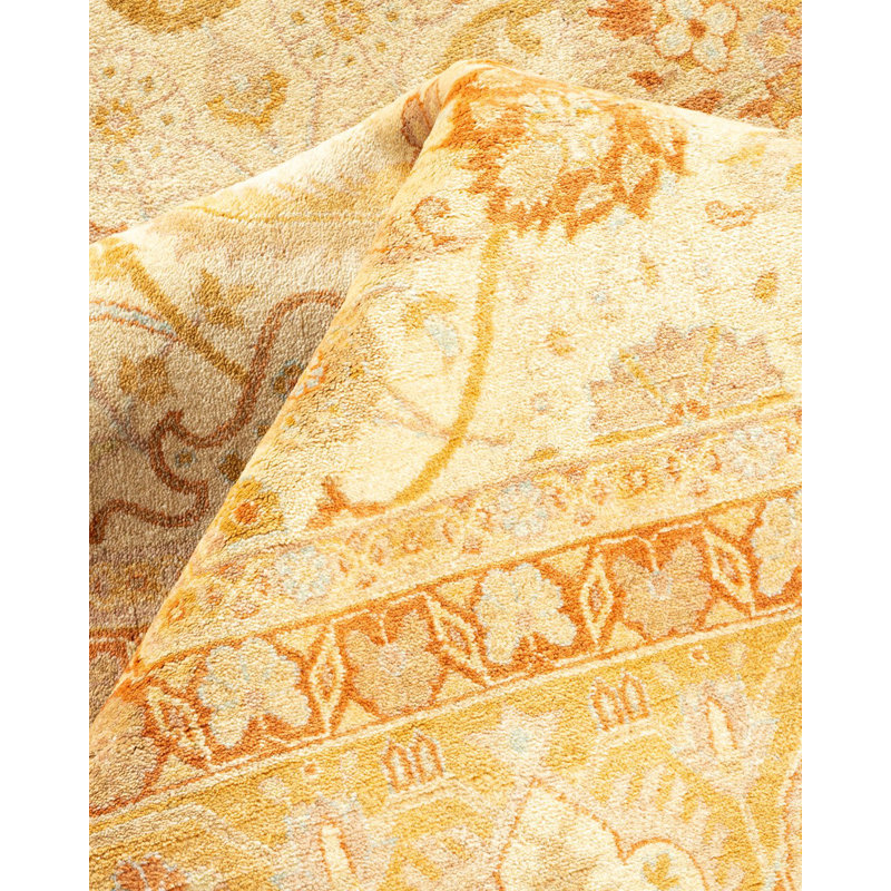 Tapis unique noué à la main Gerell Mogul - ivoire, 8 pi 2 po x 10 pi 3 po