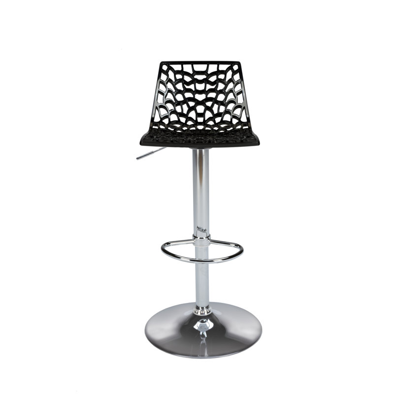 Spider Height Adjustable Swivel Bar Stool, Black