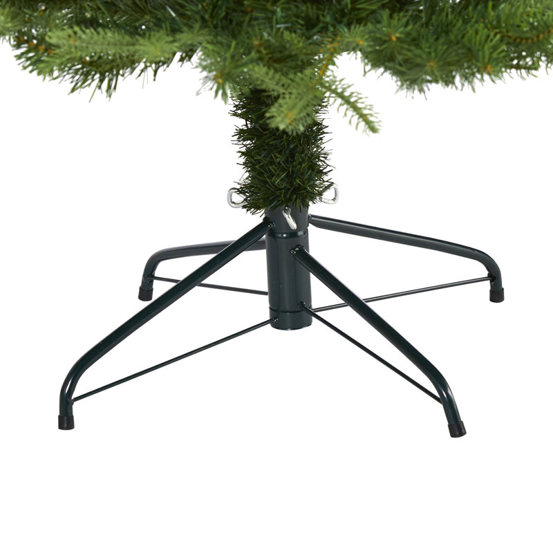 Arbre de Noël artificiel épinette vert avec lumières claires/blanches, H 7 pi