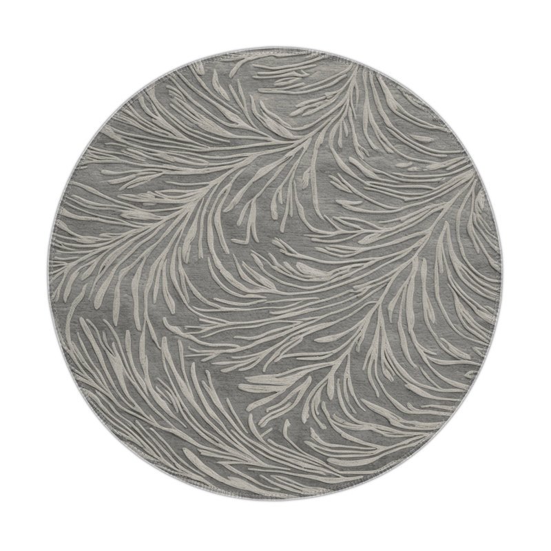 Tapis intérieur et extérieur gris Nature, Rond 5 pi