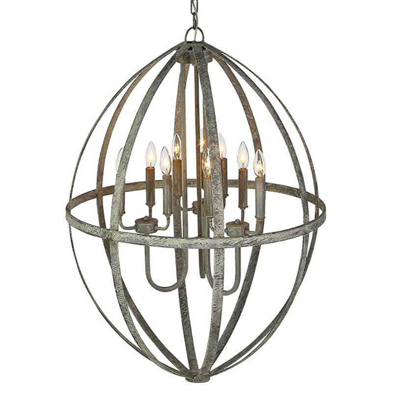 Jessica's 9 - Light Unique/Statement Geometric Chandelier, 360V, Oyster White