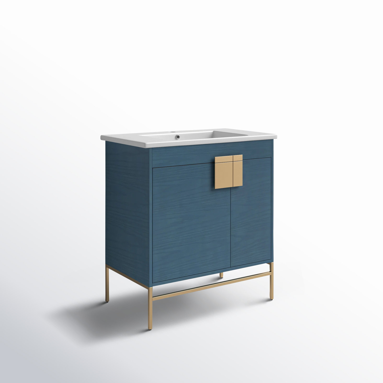 Maisie 30'' Single Bathroom Vanity, French Blue, Satin Brass