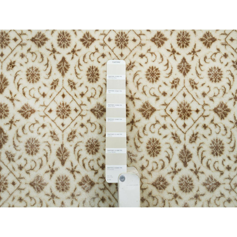 Tapis ivoire en laine nouvel âge 4 pi 7 po x 6 pi 8 po Rowlee