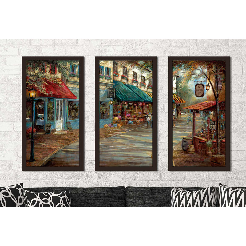 « romantique interlude », reproduction d’art sur ensemble de 3 acryliques, L 40,5 po x H 25,5 po x P 1 po