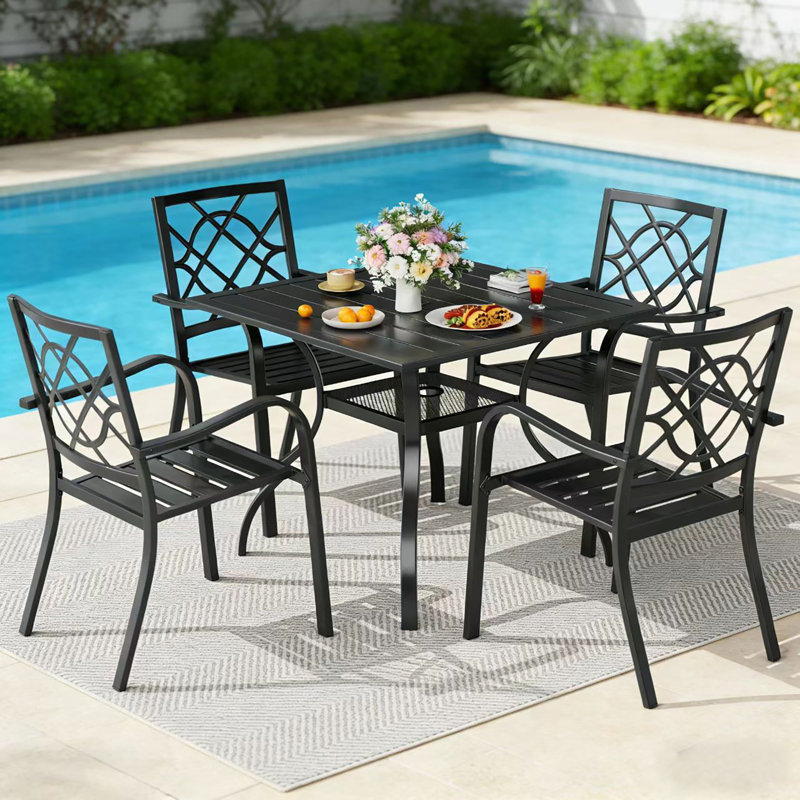 Jayc 4 - Person Patio Dining Set with Square Table