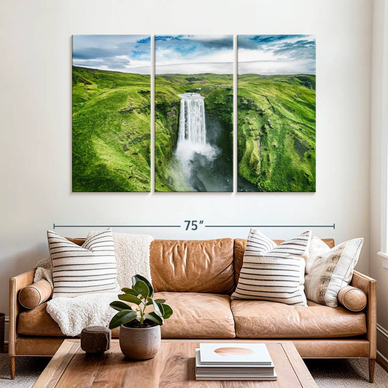 Alvord Iceland Skogafoss Waterfall, 42" H x 65" W