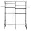 Over The Washer and Dryer Storage Shelf, 6 Tier Laundry Room Drying Rack with Hanger Rod and Hooks, Adjustable Over Washer and Dryer Shelves, Laundry Room Shelf Storage Space Saver