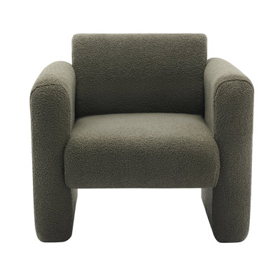 Single Chair Modern Accent Chair Upholstered Comfy Reading Arm Chair Armchair With Back And Pillow