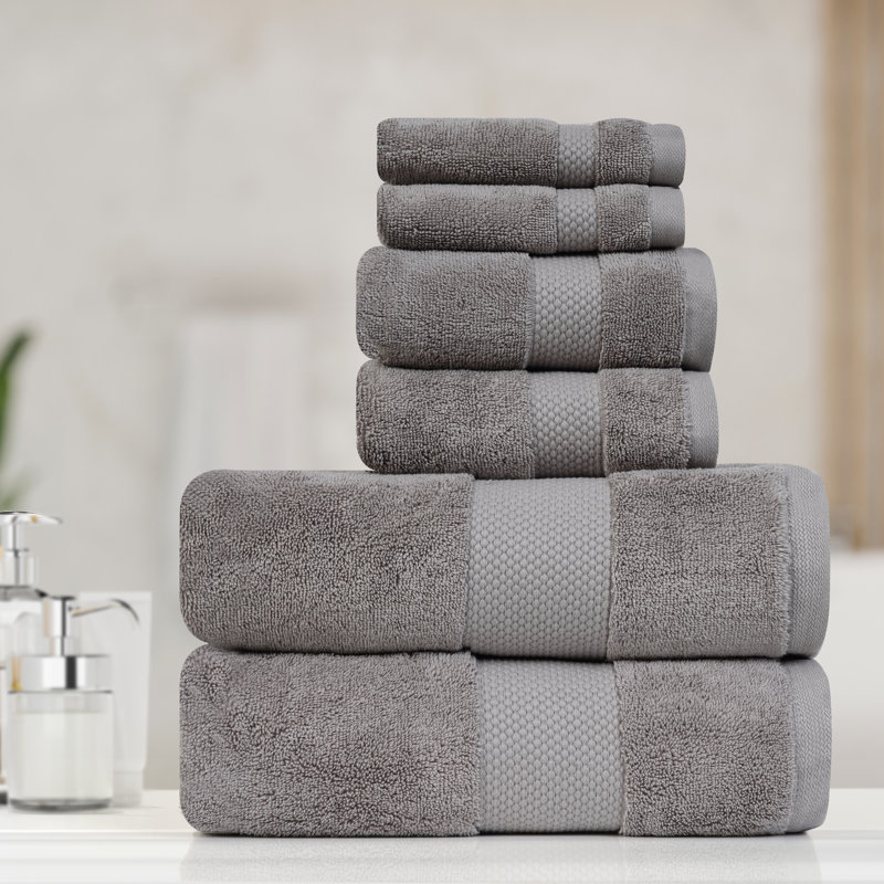 Farm to Home 100% Organic Bath Towel Set of 6 – GOTS & Oeko-TEX Certified Organic Cotton, Soft, Absorbent, Quick Dry - Includes 2 Bath Towels, 2 Hand Towels, 2 Washcloths