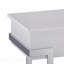 Table basse blanche à plateau relevable ultrabrillant avec structure chromée-274944290