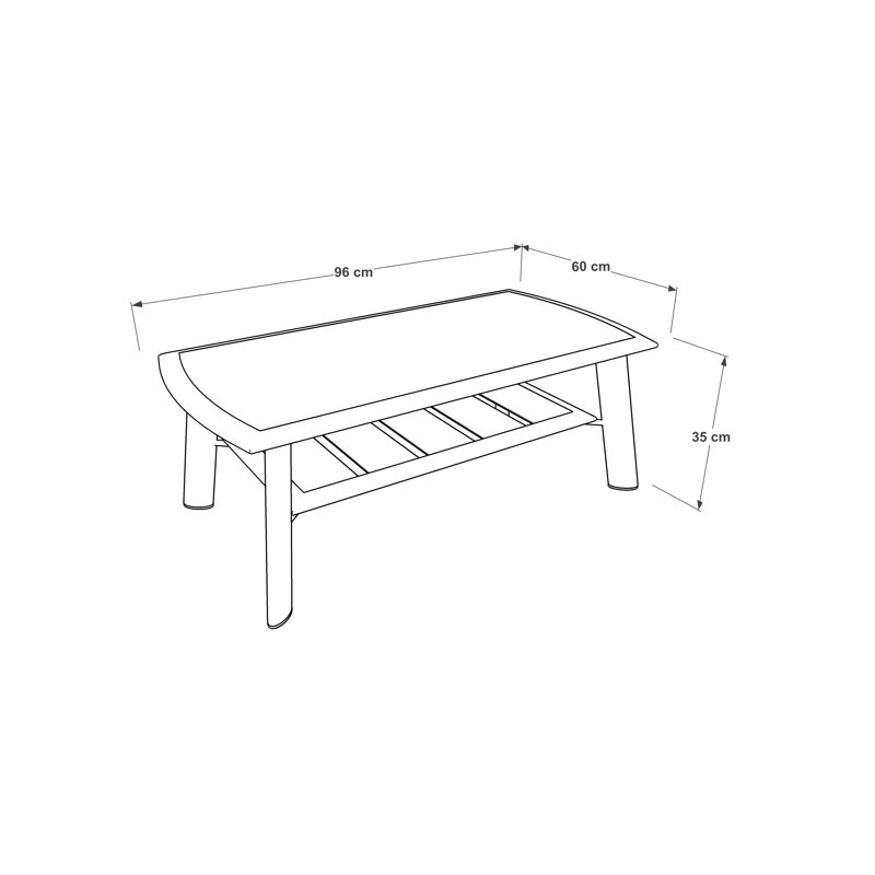 Sola Rectangular Metal Outdoor Coffee Table , 96cm cm W 60cm cm D