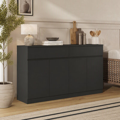 Sideboard Buffet Cabinet with 2 Drawers & 4 Doors, Large Kitchen Storage