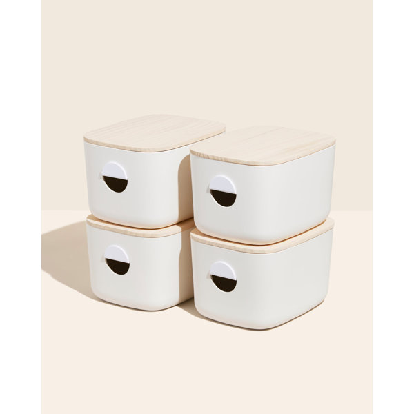 Open Spaces Multi-Purpose Storage Bins with Wooden Lids (Set of 2) in Two  Colors on Food52
