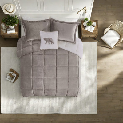 Ensembles de literie en sherpa douillet et confortable, polyester hypoallergénique, style chalet