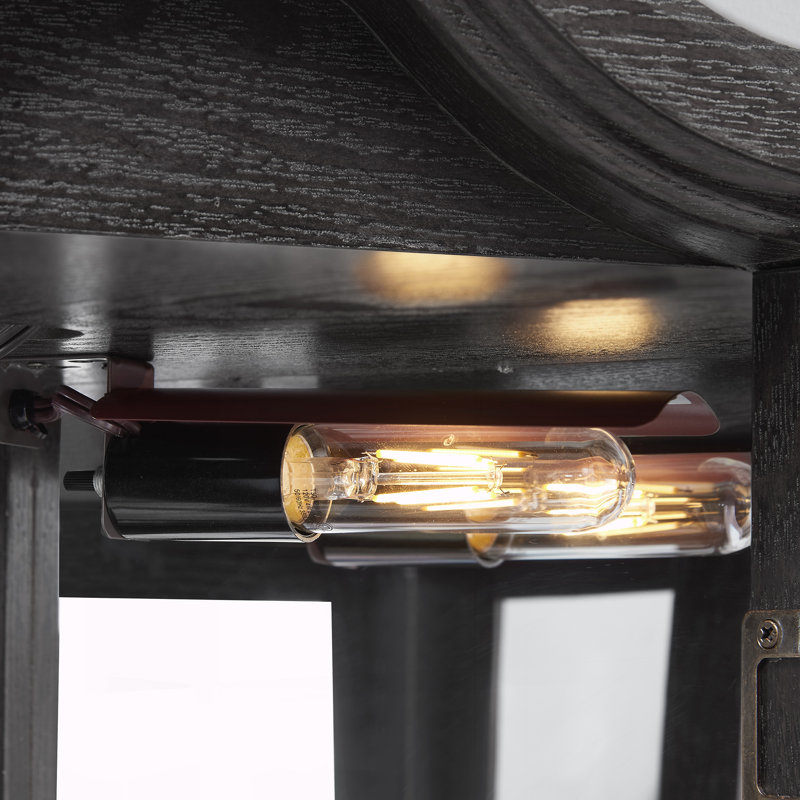 Curio Cabinet Lighted Glass Display Curio Cabinet, Black