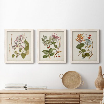 " Vintage Flowering Trees II " 3 Piece Art Color Photography Painting